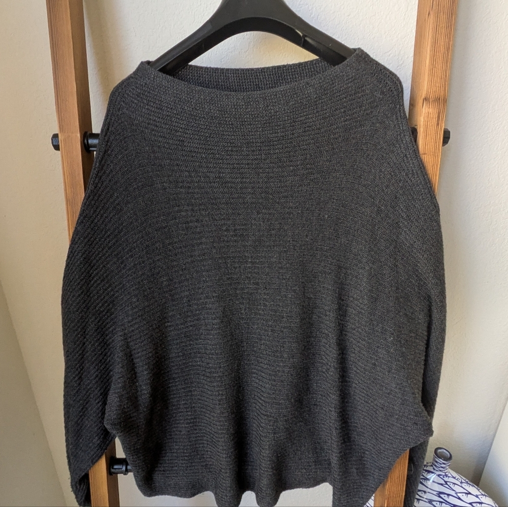 Leith Gray Cowl Neck Sweater Oversized Knit - Size L